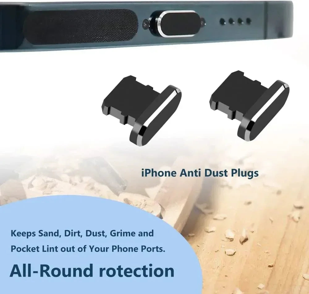 Cell Phone Charging Port Dust Plug with Cleaning Brush for Iphone 15 14 13 12 Pro Max plus Samsung Xiaomi IOS Type C Cleaner Set