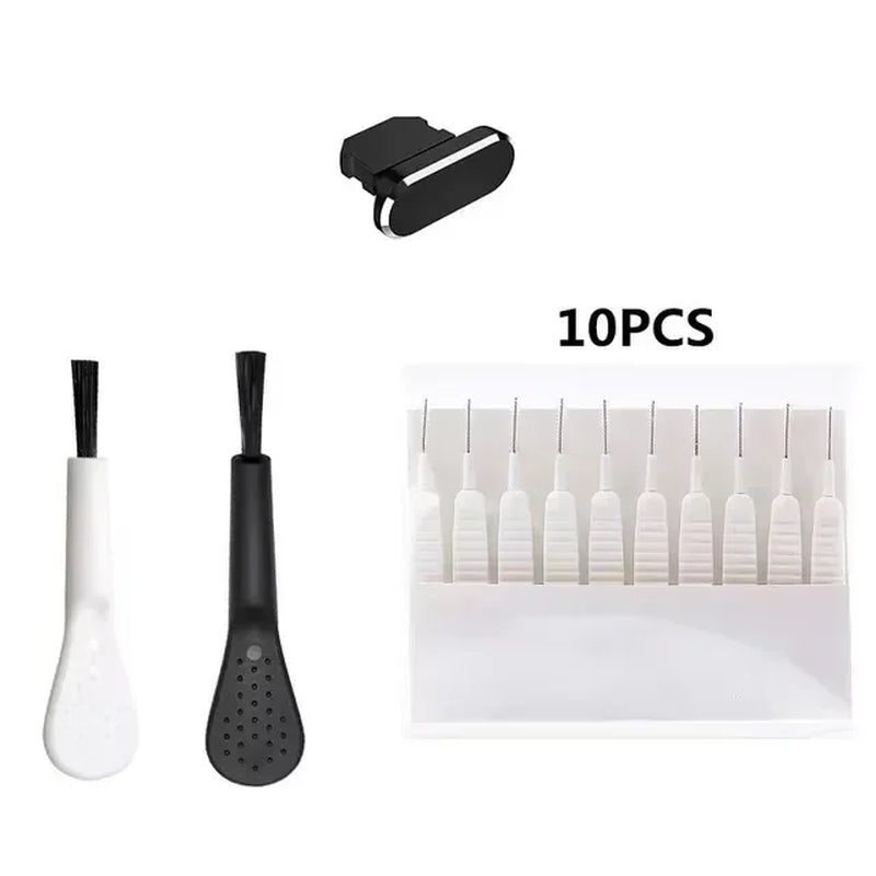 Cell Phone Charging Port Dust Plug with Cleaning Brush for Iphone 15 14 13 12 Pro Max plus Samsung Xiaomi IOS Type C Cleaner Set